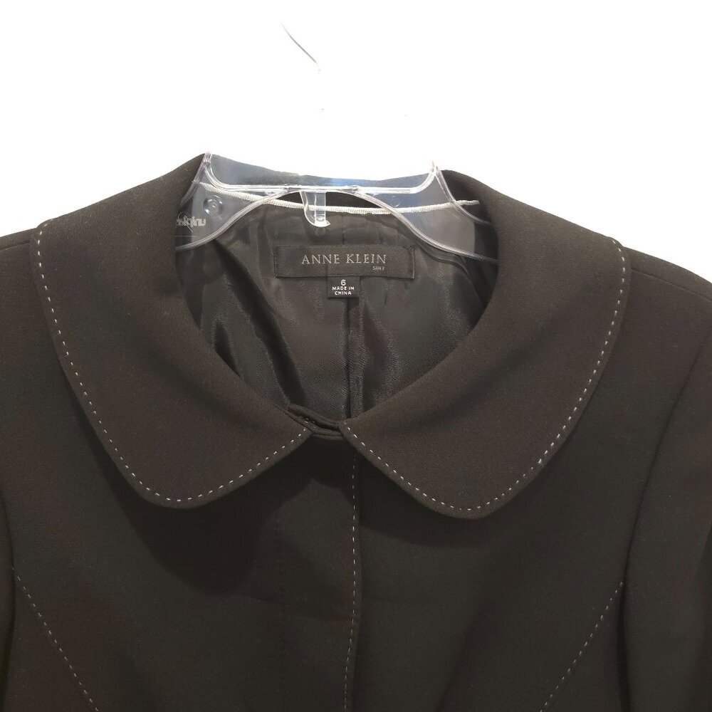 Anne Klein Black 2 Piece Suit Size 6 Coat & Skirt Fully Lined New with Tags - Picture 5 of 16